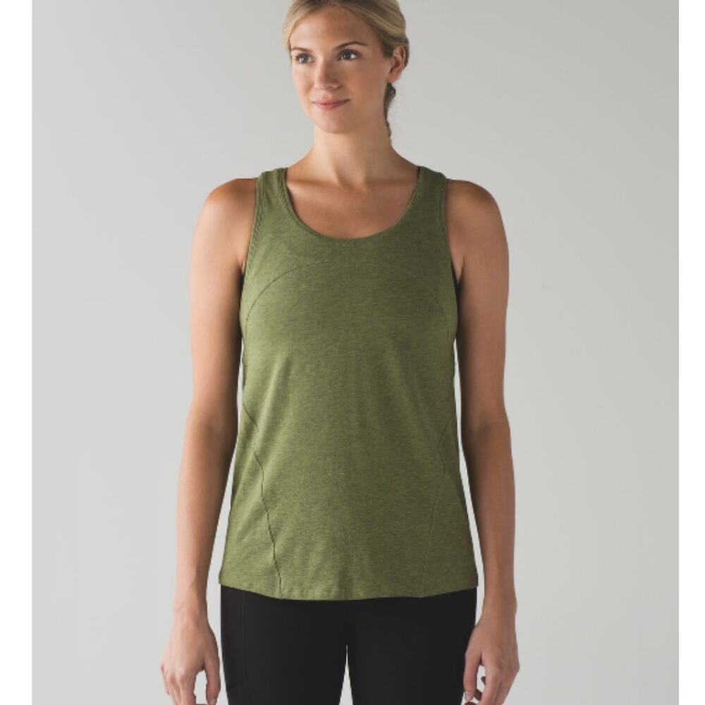 Lululemon Love Racerback Tank 6 Heathered Brave Olive Sleeveless Active